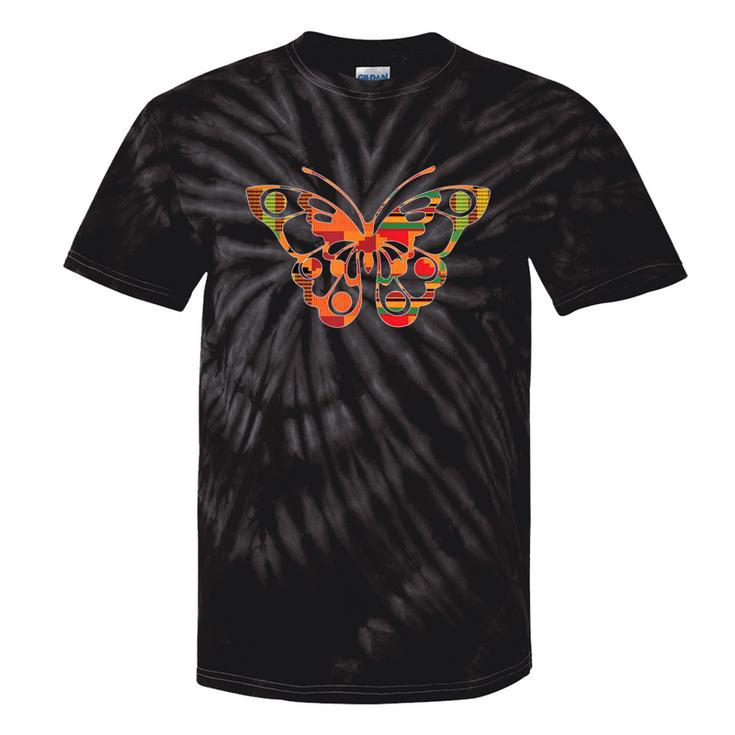 African Style Butterfly With Kente Pattern Tie-Dye T-shirts