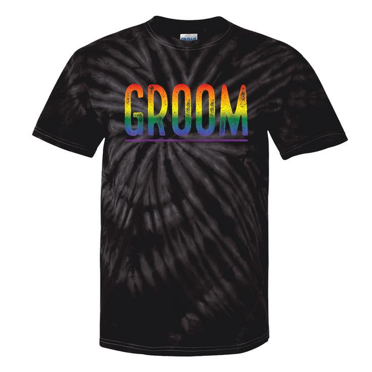 Bachelor Party Gay Pride Rainbow Groom Tie-Dye T-shirts