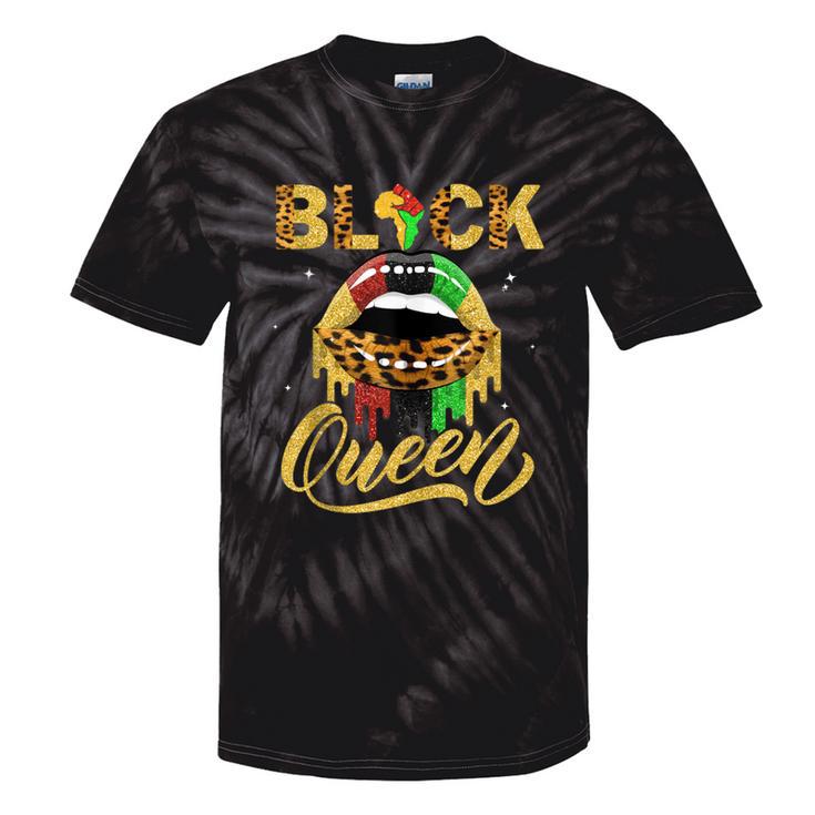 Black Queen African Pan Flag Sexy Lips Drip Melanin Pride Tie-Dye T-shirts