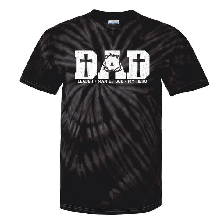 Blessed Dad Daddy Cross Christian Religious Father's Day Tie-Dye T-shirts