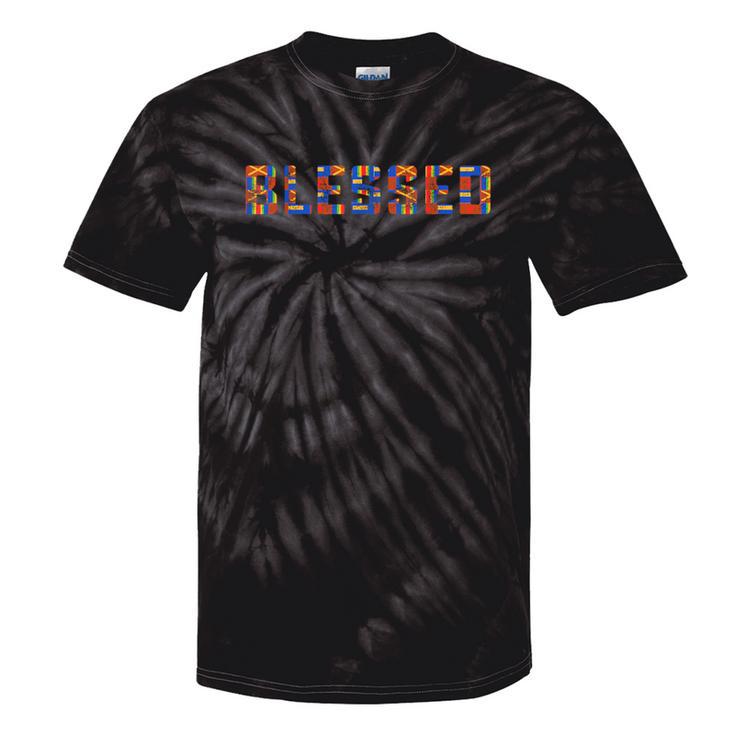 Blessed Kente Pattern African American Junenth Women Tie-Dye T-shirts