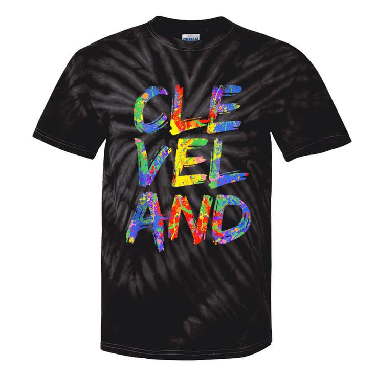 Cleveland Colorful Box City Pride Rainbow Cleveland Tie-Dye T-shirts