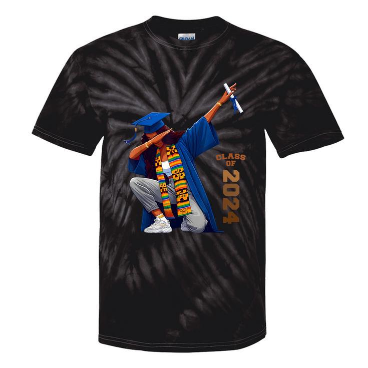 Dabbing African Black Girl Graduation Class Of 2024 Tie-Dye T-shirts