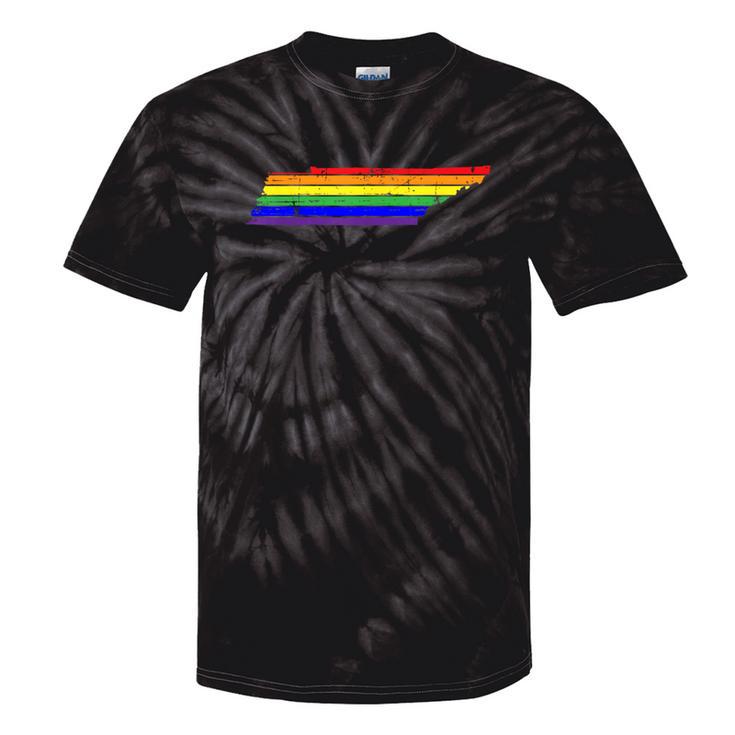 Distressed State Of Tennessee Lgbt Rainbow Gay Pride Tie-Dye T-shirts