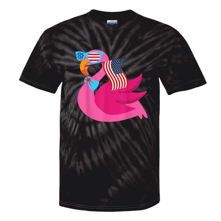 Flamingo Sunglasses Usa American Flag Cute 4Th Of July Tie-Dye T-shirts