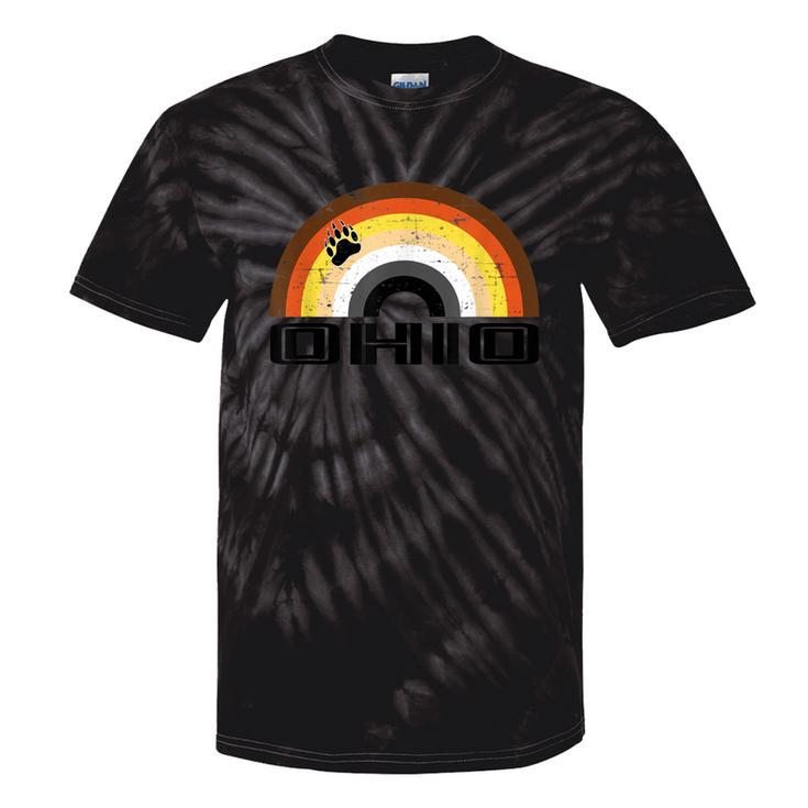 Gay Bear Ohio Rainbow Pride Vintage Distressed Tie-Dye T-shirts