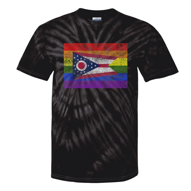 Gay Ohio Rainbow Flag For Lesbian Gay Pride Tie-Dye T-shirts