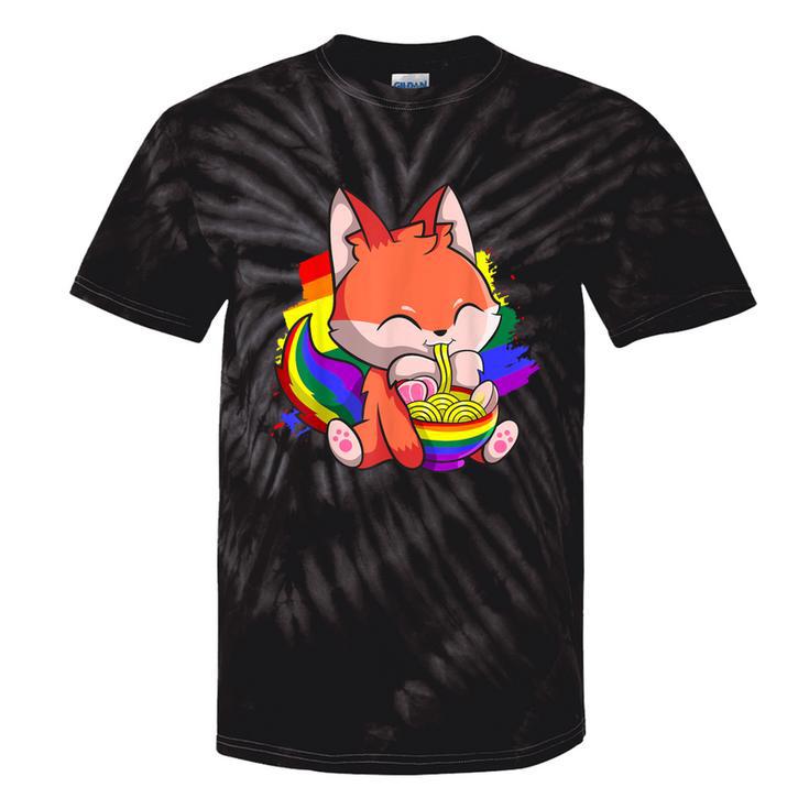 Gay Pride Kawaii Fox Ramen Noodles Rainbow Flag Tie-Dye T-shirts