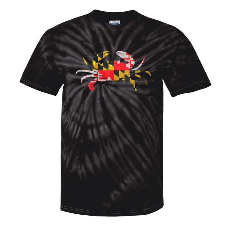 Geometric Maryland Crab State Pride Flag Tie-Dye T-shirts