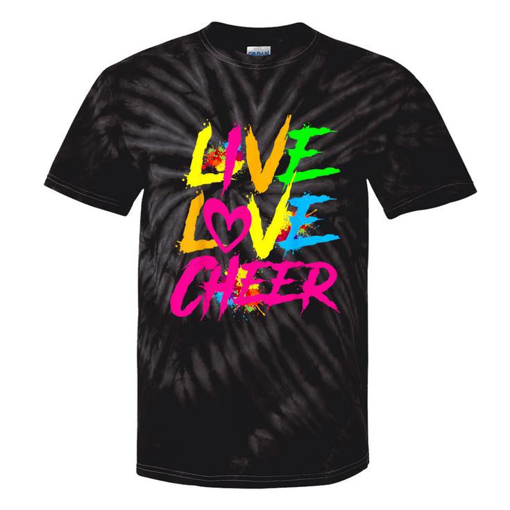 Happy Live Love Cheer Cute Girls Cheerleader Tie-Dye T-shirts