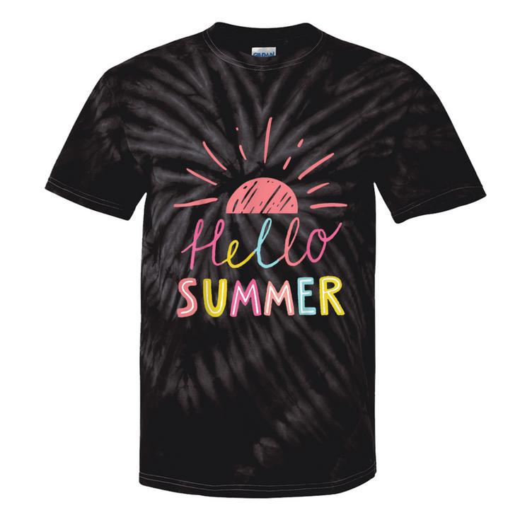 Hello Summer End Of School Year Teacher For Kid Tie-Dye T-shirts