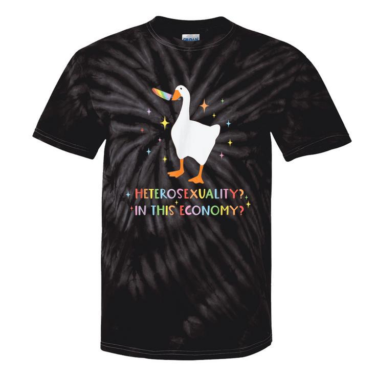 Heterosexuality In This Economy Lgbt Pride Goose Rainbow Tie-Dye T-shirts