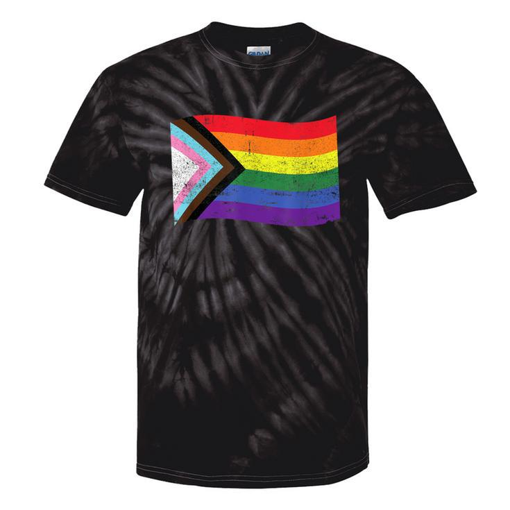 Inclusive Progress Pride Flag Gay Pride Lgbtq Rainbow Flag Tie-Dye T-shirts