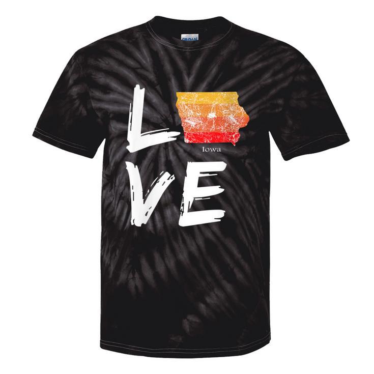 Iowa Ia Map Souvenir Love Distressed State Tie-Dye T-shirts