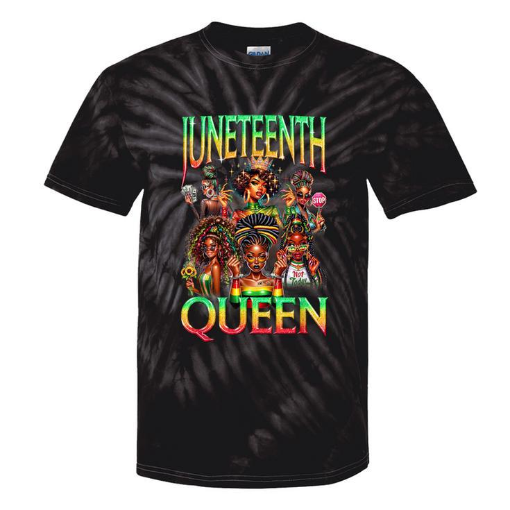 Junenth Black Queen Afro African American Tie-Dye T-shirts