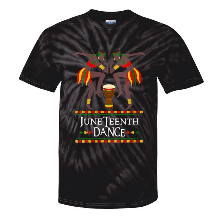 Junenth Dance American African Dancer With Djembe Drum Tie-Dye T-shirts