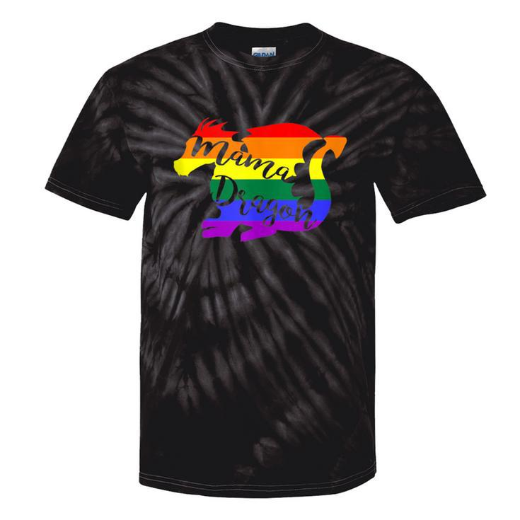 Mama Dragon Rainbow Colored Dragon Graphic Tie-Dye T-shirts