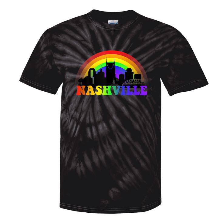 Nashville Pride Lgbtq Gay City Silhouette Rainbow Tie-Dye T-shirts