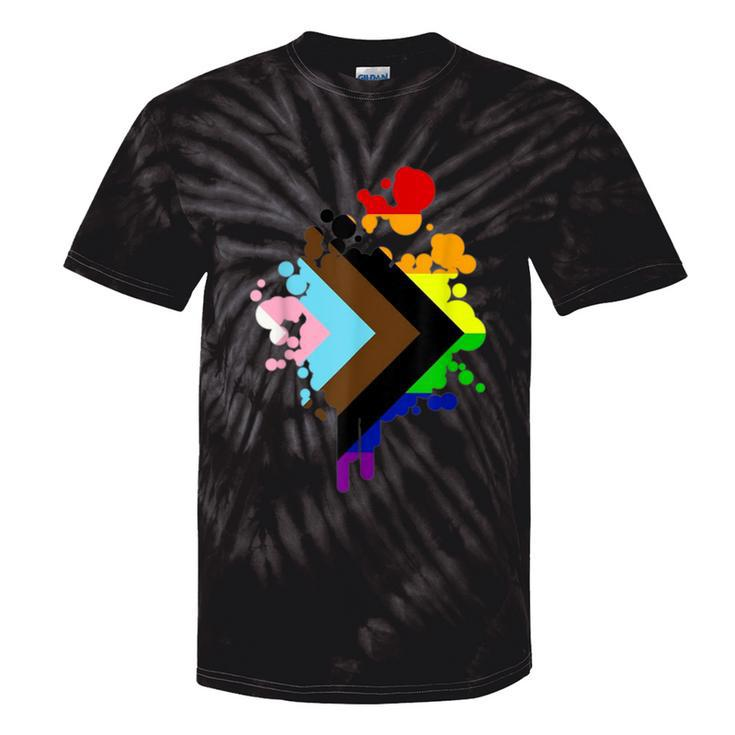 Progress Pride Rainbow Flag For Inclusivity Tie-Dye T-shirts