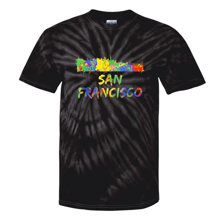 Rainbow Colorful Graffiti Style San Francisco City Skyline Tie-Dye T-shirts