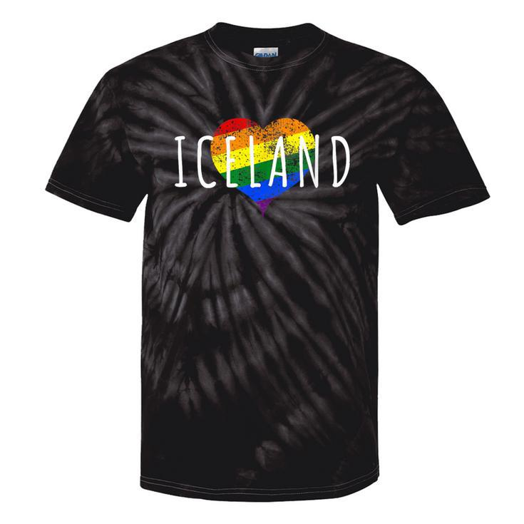 Rainbow Heart Iceland Pride Tie-Dye T-shirts