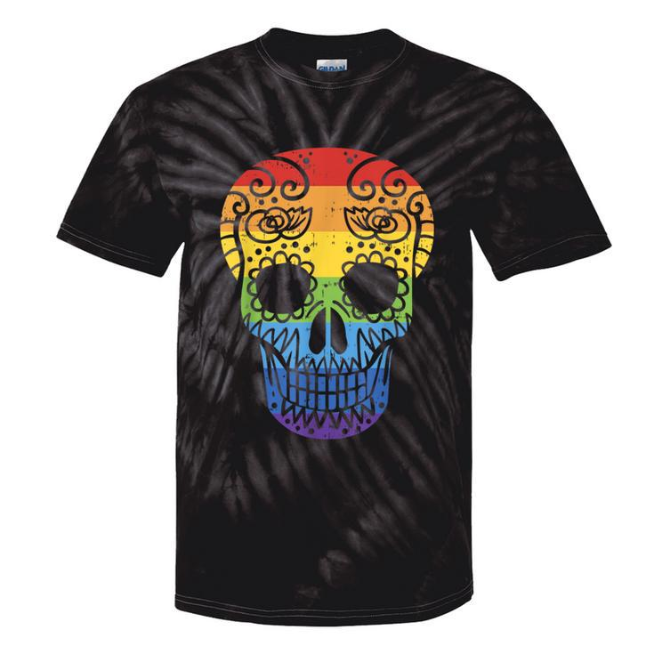 Rainbow Sugar Skull Day Of The Dead Lgbt Gay Pride Tie-Dye T-shirts