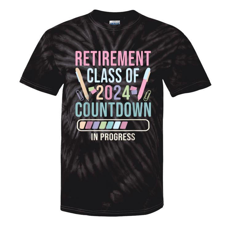 Retirement Primary Elementary Teacher 2024 Retiring Progress Tie-Dye T-shirts