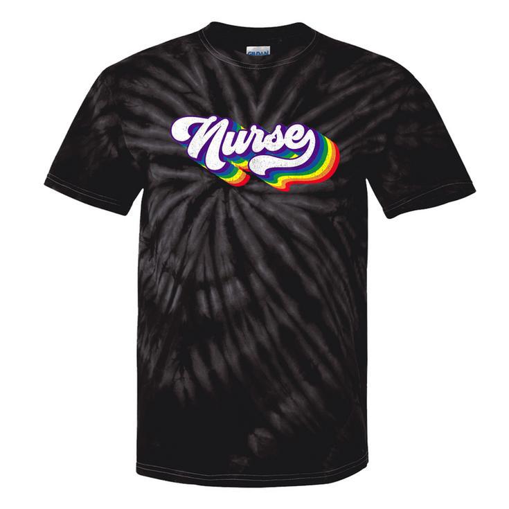 Retro Nurse Lgbt Gay Pride Ally Vintage Pride Nursing Lgbt Tie-Dye T-shirts