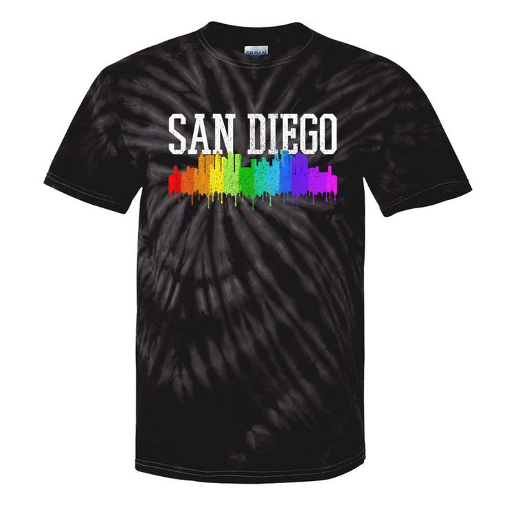 San Diego Skyline Rainbow Gay Pride Month California Tie-Dye T-shirts