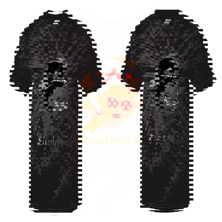 Soccer Black Melanin Mom Messy Bun Life Tie-Dye T-shirts
