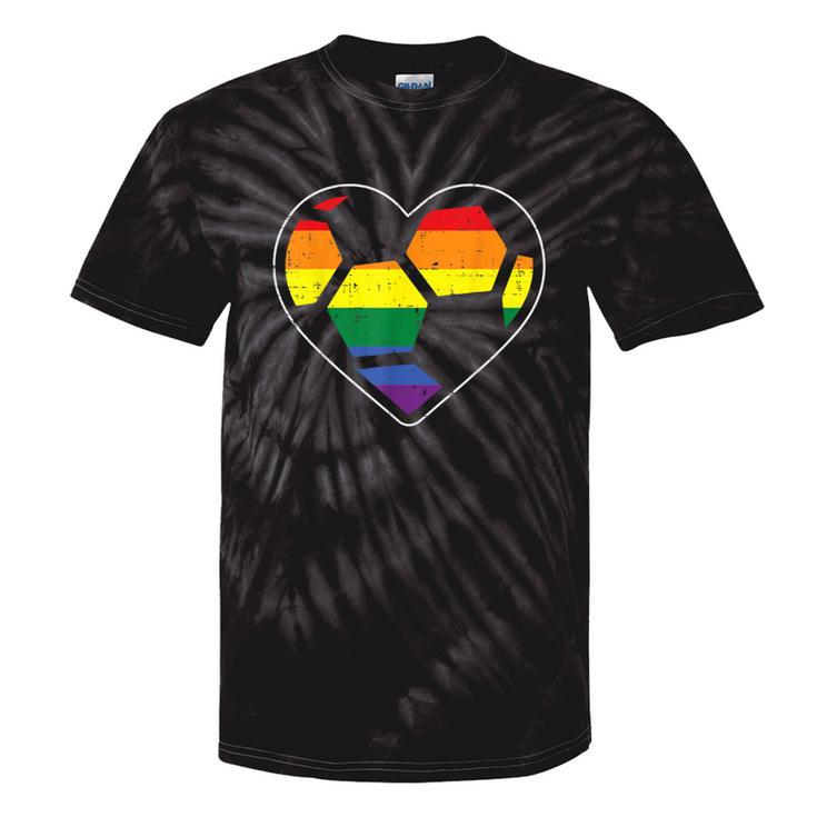 Soccer Heart Sport Lgbtq Rainbow Gay Pride Ally Women Tie-Dye T-shirts