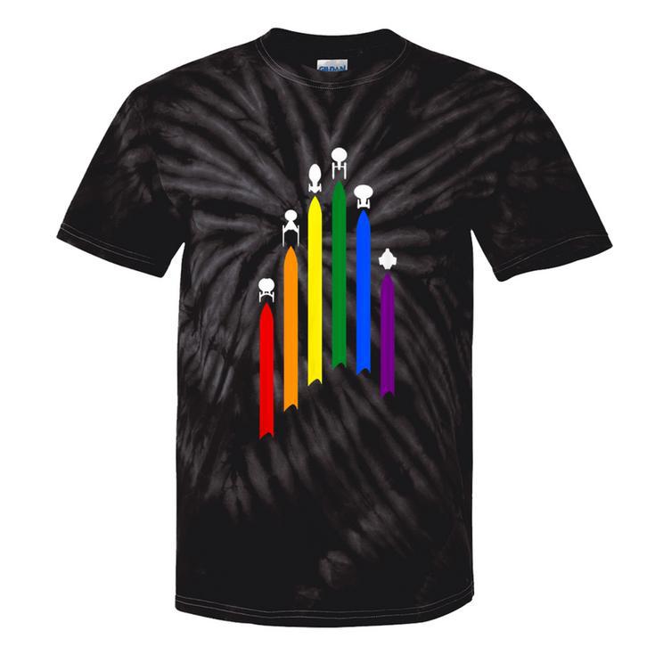 Spaceship Lgbt Flag Gay Pride Month Transgender Rainbow Tie-Dye T-shirts