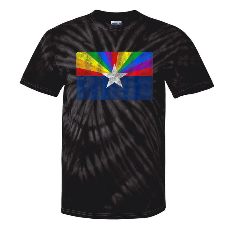 Vintage Gay Arizona Pride Flag Az Lgbt Women Tie-Dye T-shirts
