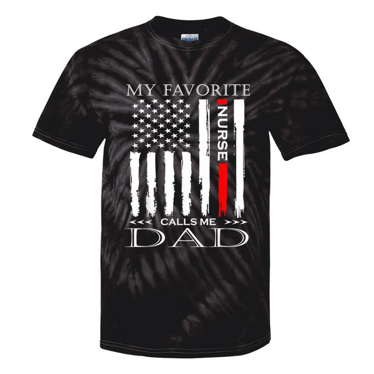 Vintage Usa Flag Fathers Day Dad From Daughter Nurse Tie-Dye T-shirts