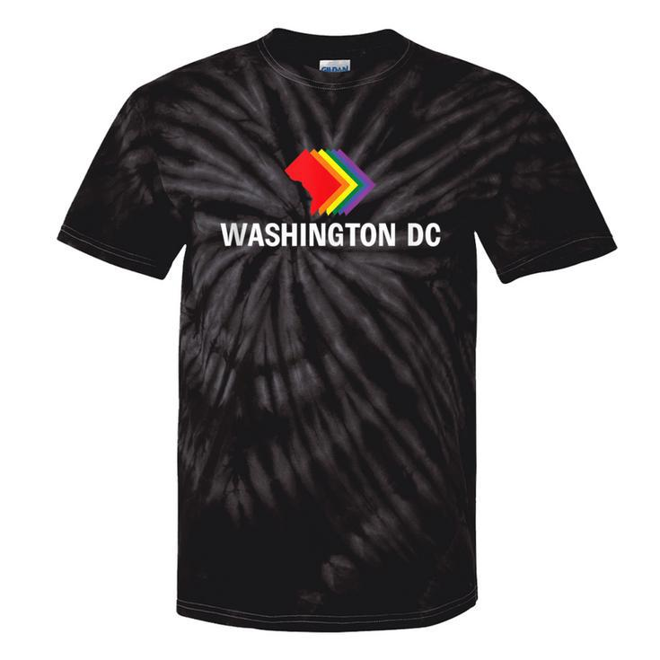 Washington Dc Map Gay Pride Rainbow Tie-Dye T-shirts