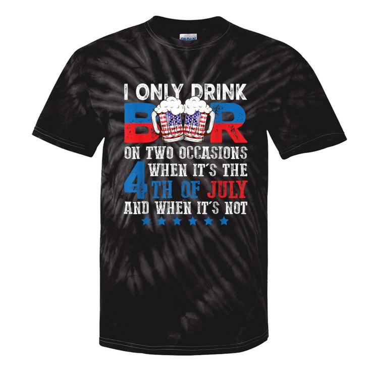 Beer American Flag 4Th Of July Merica Drinking Usa Tie-Dye T-shirts