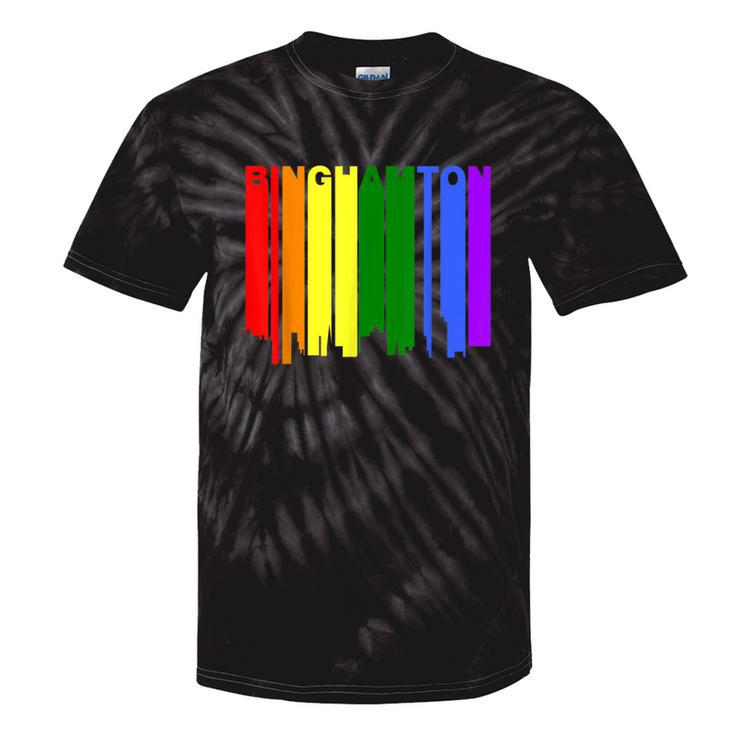 Binghamton New York Lgbtq Gay Pride Rainbow Skyline Tie-Dye T-shirts