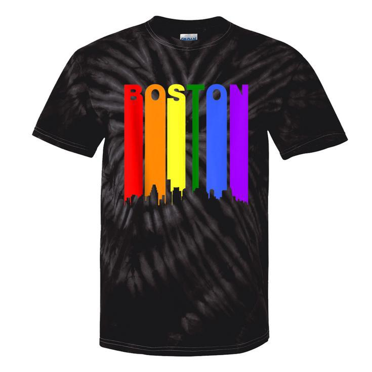 Boston Massachusetts Lgbtq Gay Pride Rainbow Skyline Tie-Dye T-shirts