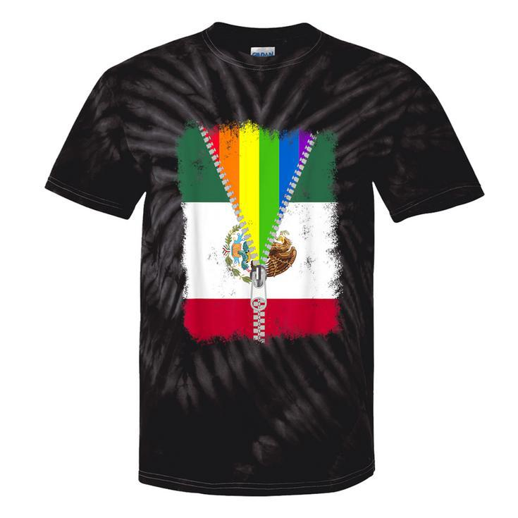 Lgbt Mexico Flag Zip Rainbow Mexican Gay Pride Tie-Dye T-shirts