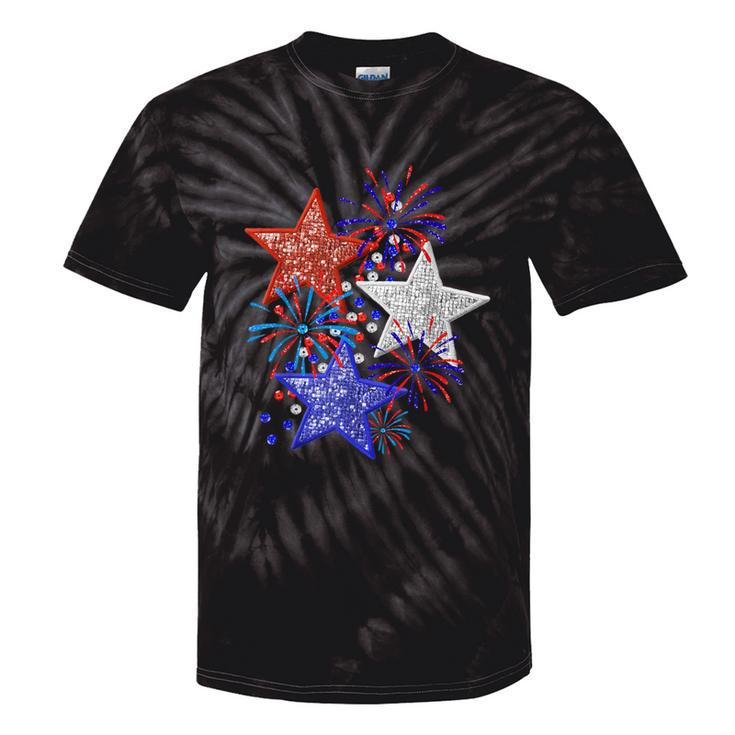 Girl 4Th Of July Red White Blue Star American Firework Tie-Dye T-shirts