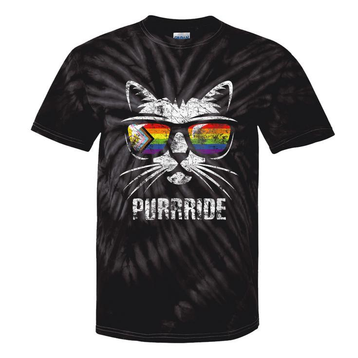 Lgbtq Pride Flag Cat Vintage Pride Month Tie-Dye T-shirts