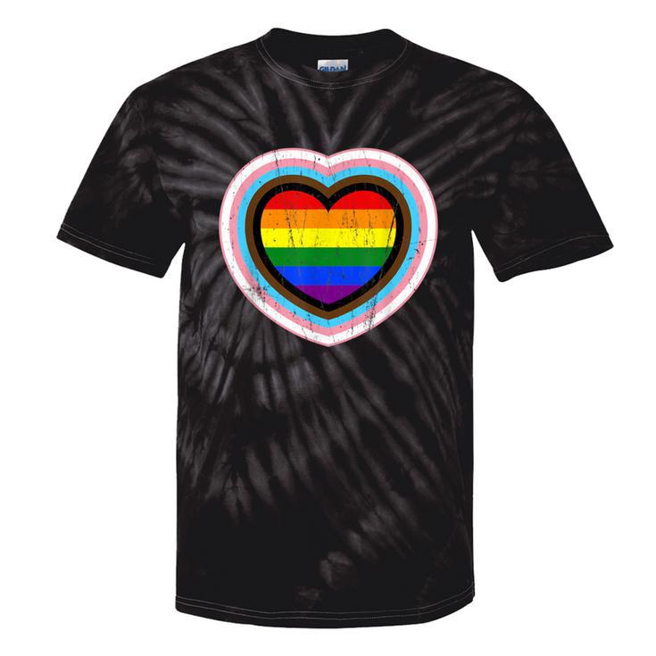 Love Is Love Gay Pride Progress Pride Rainbow Heart Lgbtq Tie-Dye T-shirts