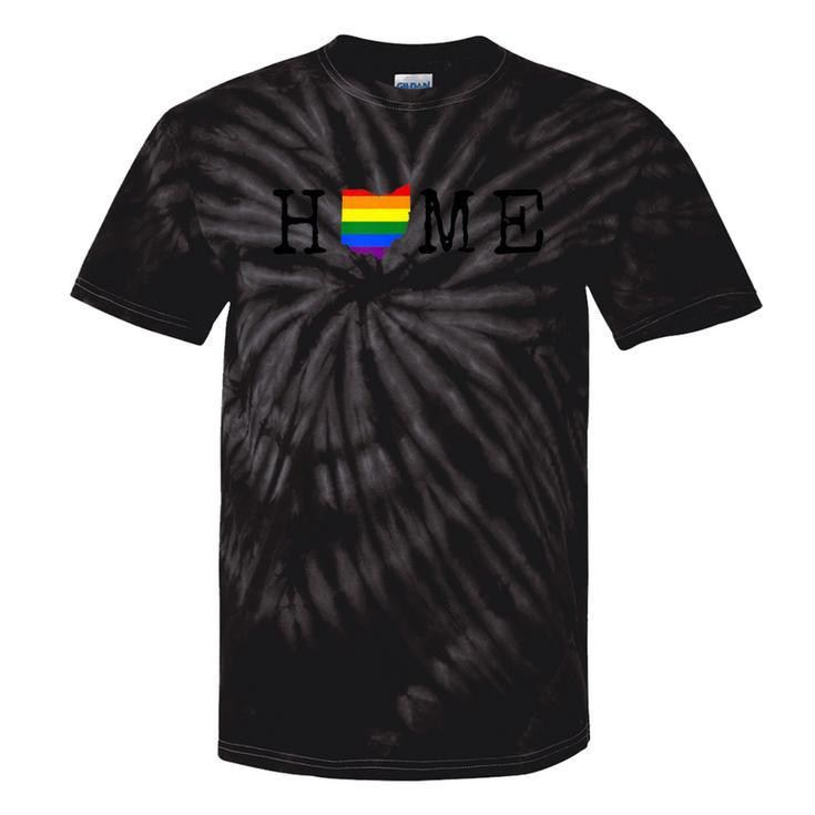 Ohio Rainbow Pride Home State Map Tie-Dye T-shirts