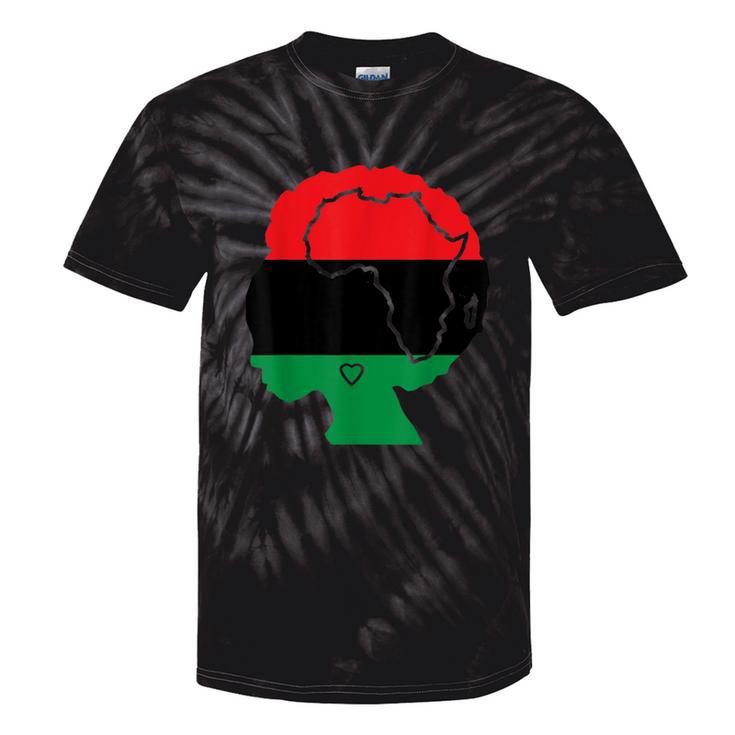 Pan African Flag Black Woman Melanin Black Pride Afro Pride Tie-Dye T-shirts