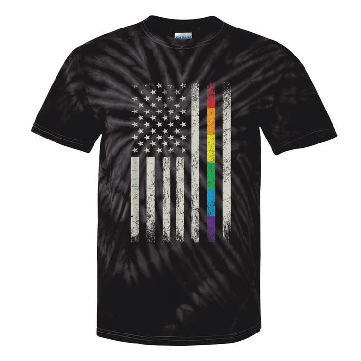 Rainbow Gay Pride American Flag Lgbt Gay Transgender Pride Tie-Dye T-shirts