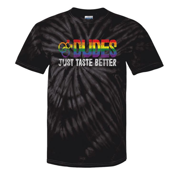 Vintage Rainbow Dude Just Taste Better Pride Gay Lgbtq Tie-Dye T-shirts