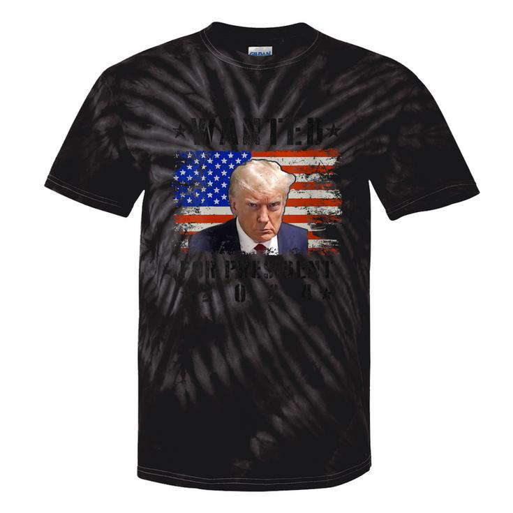 Wanted Donald Trump For President 2024 Trump Shot Flag Tie-Dye T-shirts