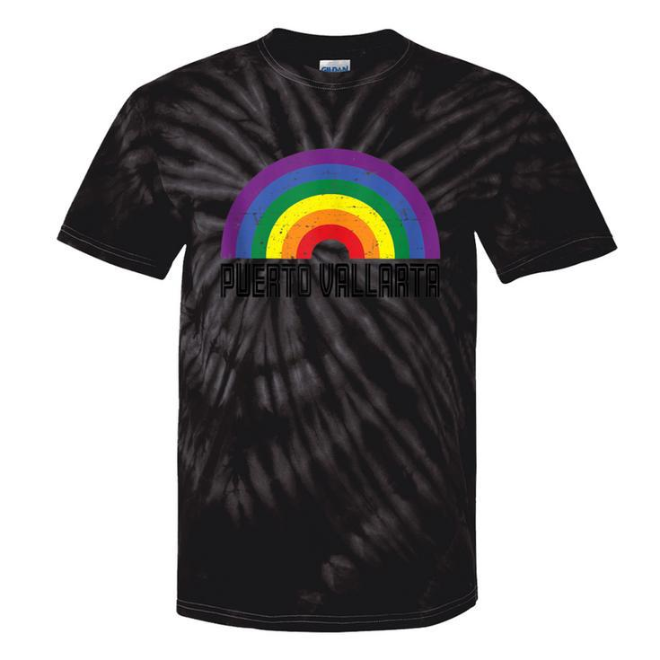 Puerto Vallarta Mexico Lgbtq Distressed Gay Rainbow Tie-Dye T-shirts