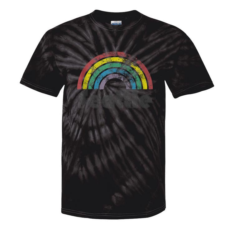 Seattle Rainbow 70'S 80'S Style Retro Gay Pride Women Tie-Dye T-shirts