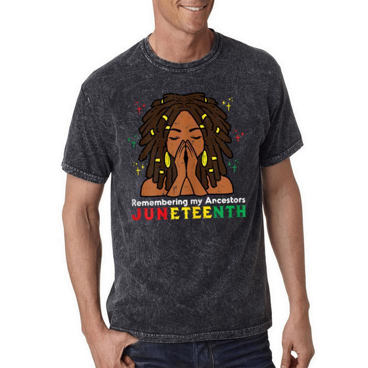 Junenth Remembering Ancestors Locd African Girls Mineral Wash Tshirts